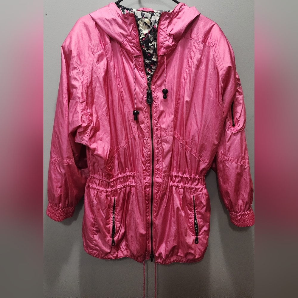 Womens Neon Pink Kaelin Ski Zip Up Jacket High Visability Size 10.